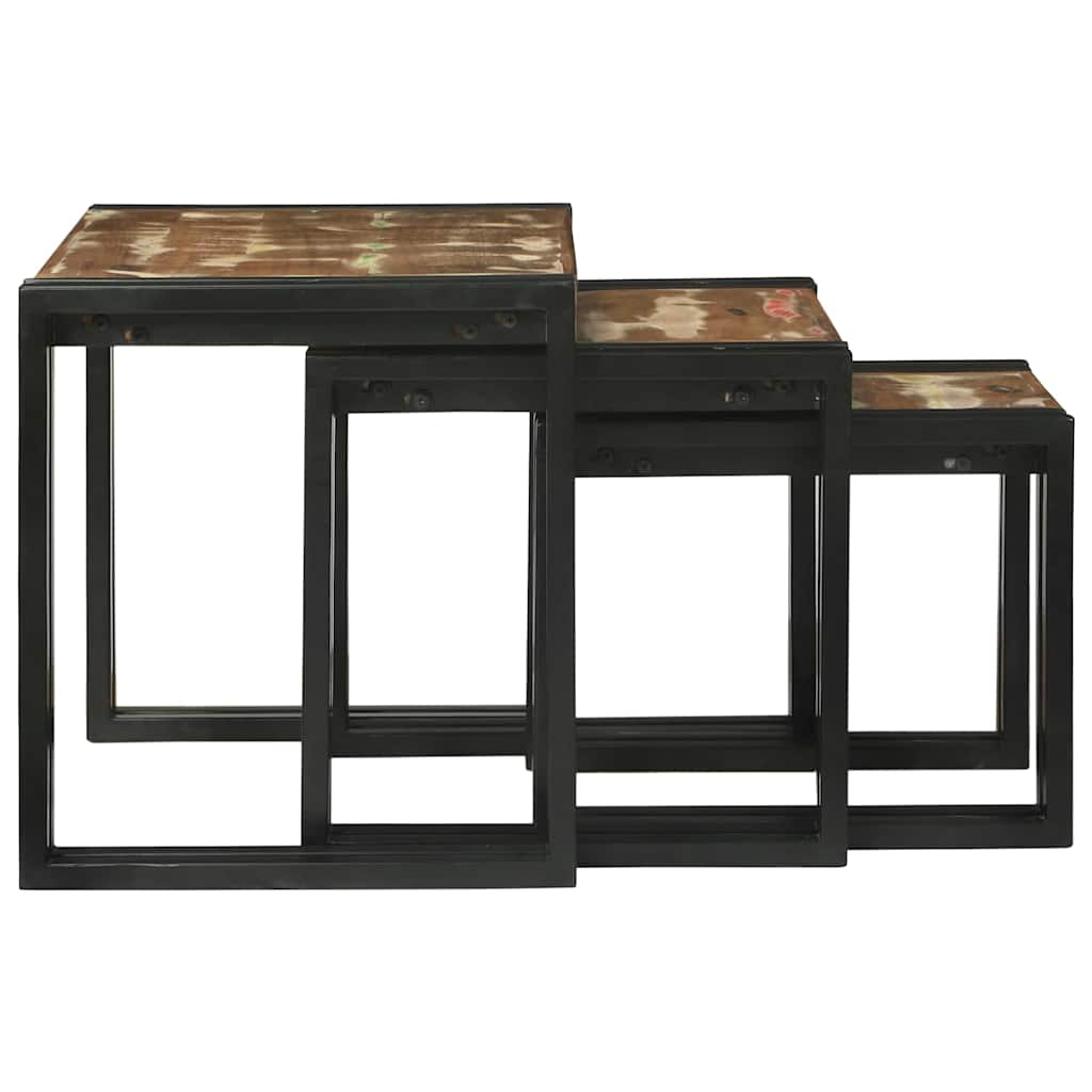 Nesting Tables Brown and black Solid Reclaim wood